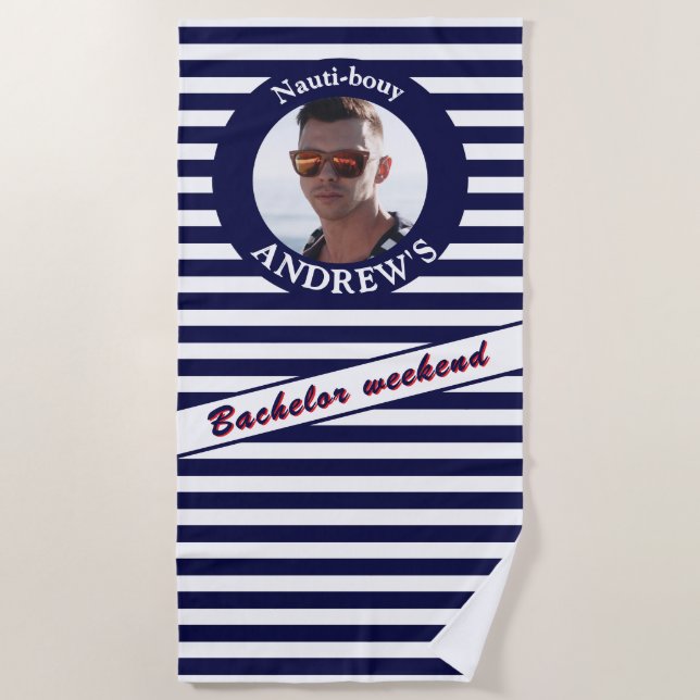 Serviette De Plage Masse-photo marrant Nautique week-end (Devant)