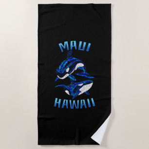 Serviette De Plage Maui Hawaii Orques tribales de vacances
