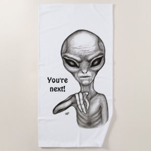 Serviette De Plage Mauvais Alien , Vous êtes le prochain !