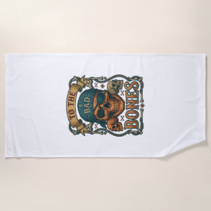 Serviette De Plage Mauvais crâne de pirate bandana corde os croisés