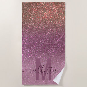 Serviette De Plage Mauve d'or violet Parties scintillant étincelante 