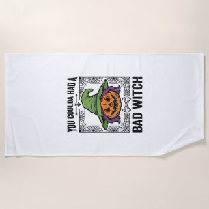 Serviette De Plage Méchante Sorcière Drôle de Citrouille d'Halloween 