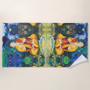 Serviette De Plage Médaille du jardin de bouddah Paix Maureen Girard