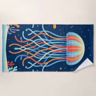 Serviette De Plage méduse marine/plage/côtière