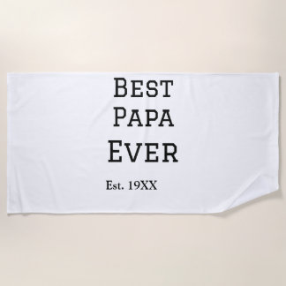 Serviette De Plage Meilleur papa jamais. Ajouter année nom de date pè