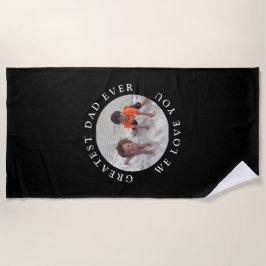 Serviette De Plage Meilleur Papa Jamais Enfants Photo Black Custom