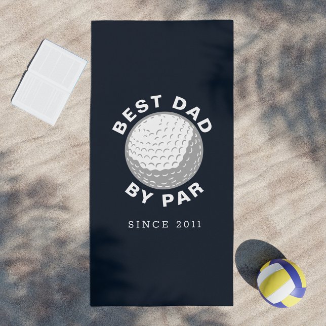 Serviette De Plage Meilleur papa par par Fête des pères année personn (Créateur téléchargé)