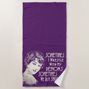 Serviette De Plage Meme des femmes sarcastiques d'expression parfois