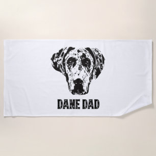 Serviette De Plage Mens Dane Papa - Great Dane Papa