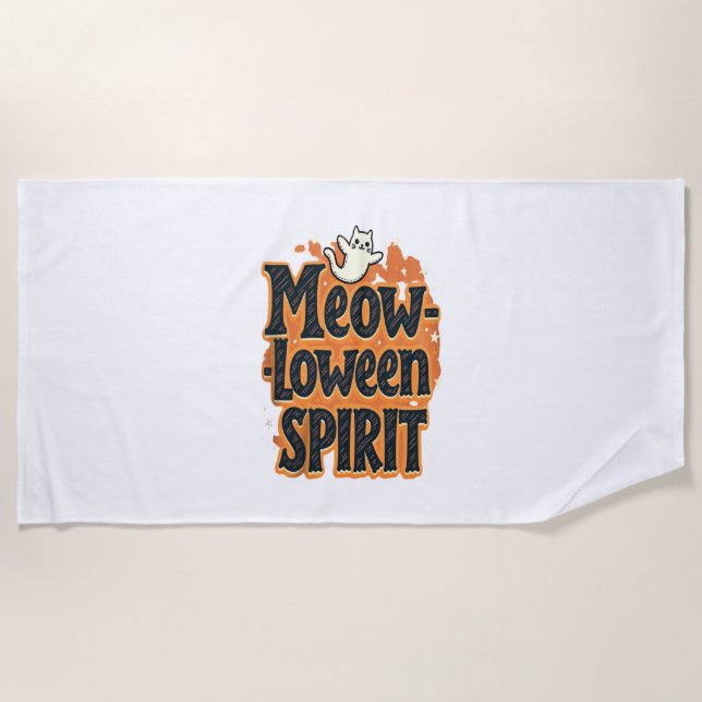 Serviette De Plage Meow-loween Spirit Cat (Devant)