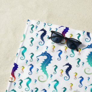 Serviette De Plage mer, animal, poisson, hippocampe, couleur, coloré,
