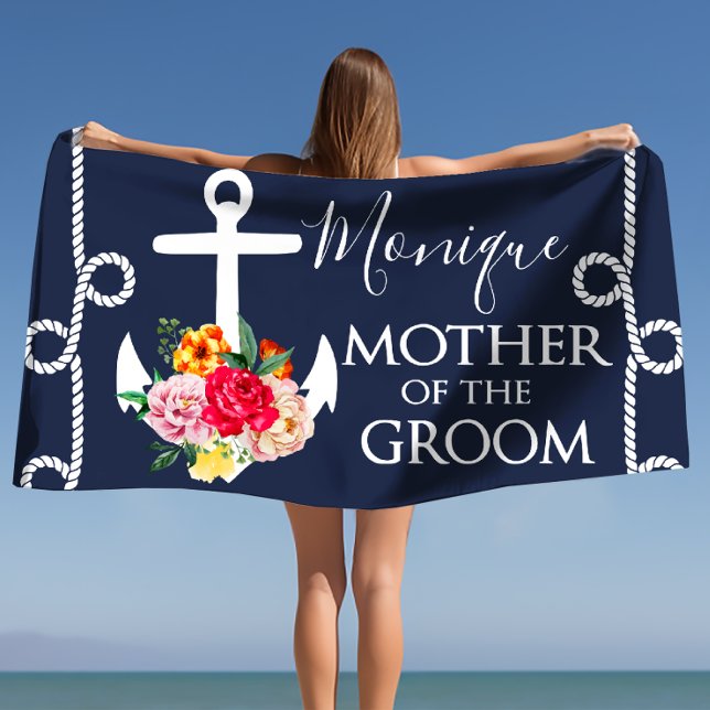 Serviette De Plage Mère de la chambre Mariage personnalisé (Mother of the Groom Personalized Wedding Beach Towel)