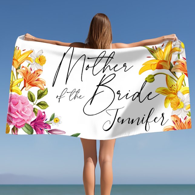 Serviette De Plage Mère de la mariée cadeau, Mère de la mariée (Mother of the Bride Gift, Mother of the Bride Beach Towel)