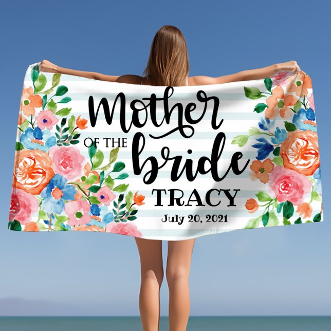 Serviette De Plage Mère de la mariée Mariage personnalisé  (Créateur téléchargé)