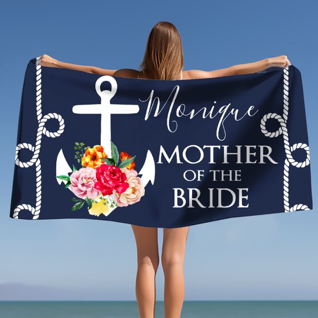Serviette De Plage Mère de la mariée Plage Mariage personnalisée (Mother of the Bride Personalized Wedding Beach Beach Towel)