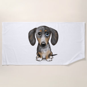 Serviette De Plage Merle Dapple Dachshund mignon chien Wiener