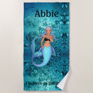 Serviette De Plage Mermaid - Je crois aux sirènes