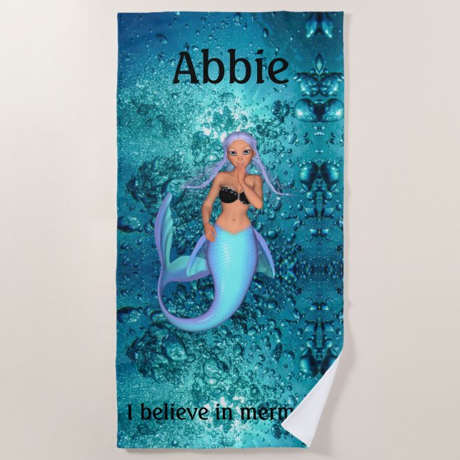 Serviette De Plage Mermaid - Je crois aux sirènes (Devant)