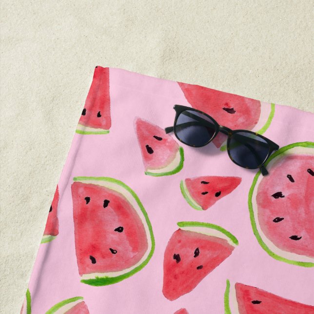 Serviette De Plage Merveilleux Fruits Fun été de pastèques (En situation)