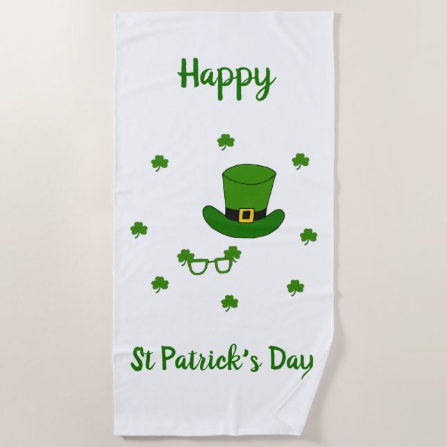 Serviette De Plage Mini Mignonne Bonne St Patrick Joyeuse Journée (Devant)