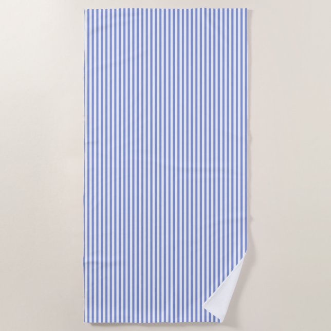 Serviette De Plage Miniature Marine Bleue Cabana Stripes Plage Servie (Devant)