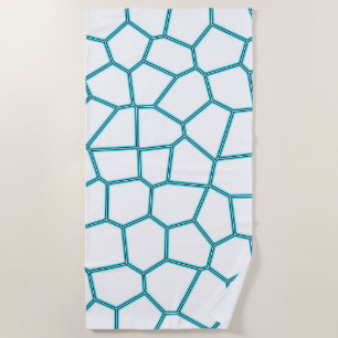 Serviette De Plage Minimalisme Art Abstrait Pale Turquoise Cellules B