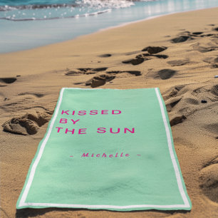 Serviette De Plage Minimaliste Personnalisé Embrassé par le Soleil