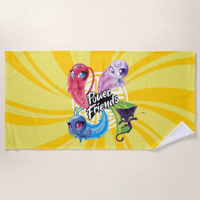 Serviette De Plage Miraculaires Kwamis Power Friends (Devant)