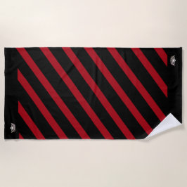 Serviette De Plage Miss America style Beach Towel Red Stripe Crown