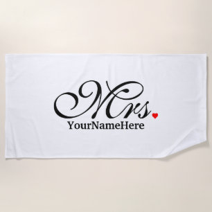 Serviette De Plage Mme personnalisée Wife Bride His Hers l'épouse