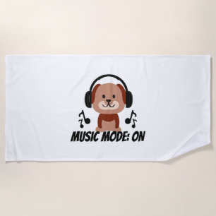 Serviette De Plage Mode musique ON - Vibes de dessin de chien froid