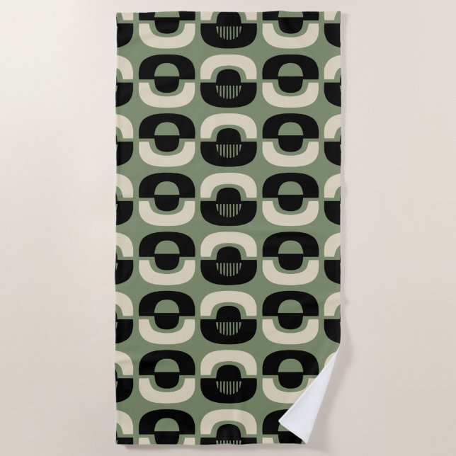 Serviette De Plage Modèle abstrait géométrique moderne du milieu du s (Devant)