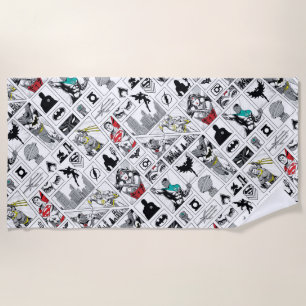Serviette De Plage Modèle de panneau héroïque de la Ligue de justice