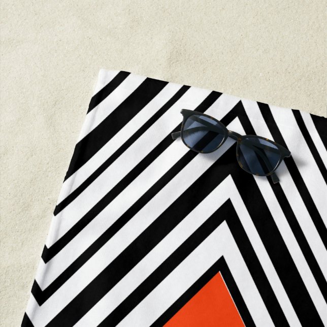 Serviette De Plage Moderne Abstraite du milieu du siècle (En situation)