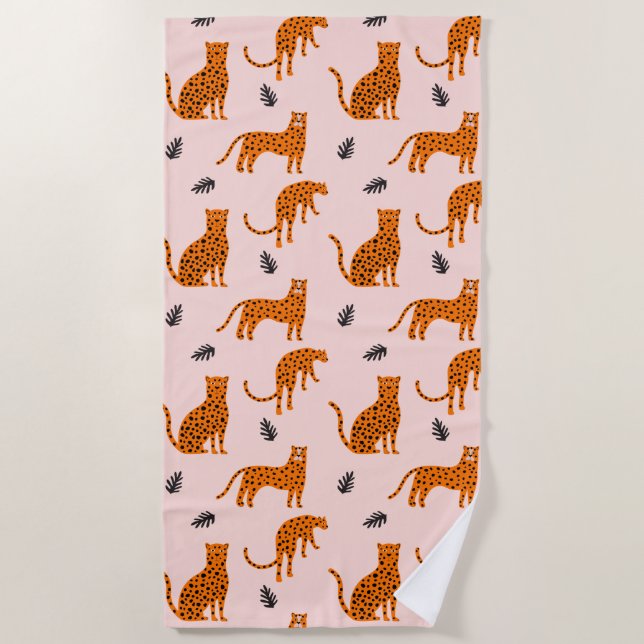 Serviette de plage moderne Leopard (Devant)