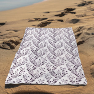 Serviette De Plage Moderne Motif Floral Boho Abricot Blanc