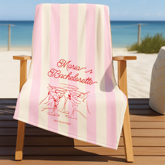 Serviette de plage moderne rose pour enterrement d