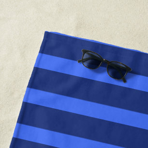 Serviette De Plage Moderne simple bande à deux tons bleu géométrique 