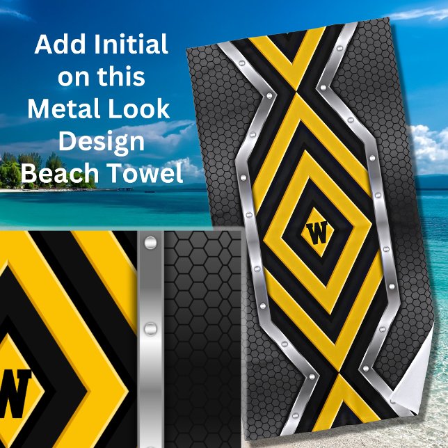 Serviette De Plage Modifier la sécurité initiale Flèches d'argent noi (Créateur téléchargé)