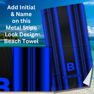 Serviette De Plage Modifier le nom initial Ajouter le nom bleu sur le