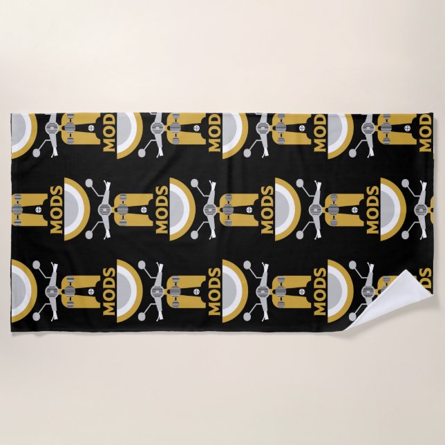 Serviette De Plage Mods Et Rockers Anglais D'Inspiration vintage (Devant)