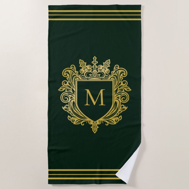 Serviette de plage Monogram Gold (Devant)