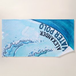 Serviette De Plage Monogramme Beach Water Polo Wave