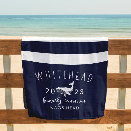 Serviette De Plage Monogramme de la marine nautique de baleines