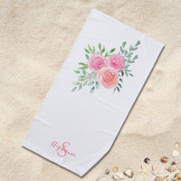 Monogramme de nom floral rose