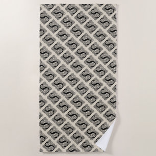 Serviette De Plage Monogramme Lettre S Impression Vintage Nœud Celtiq