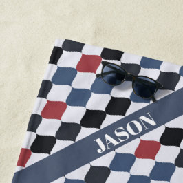 Serviette De Plage Monogramme moderne Motif rustique