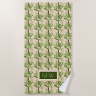 Serviette De Plage Monogramme   Oasis intérieure   Motif Palm Tree
