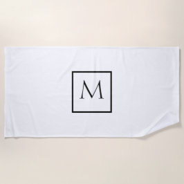 Serviette De Plage Monogramme rectangulaire minimaliste monochrome