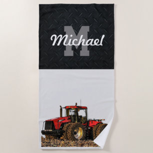 Serviette De Plage Monogramme Tracteur Agriculture Tillage Hommes Équ